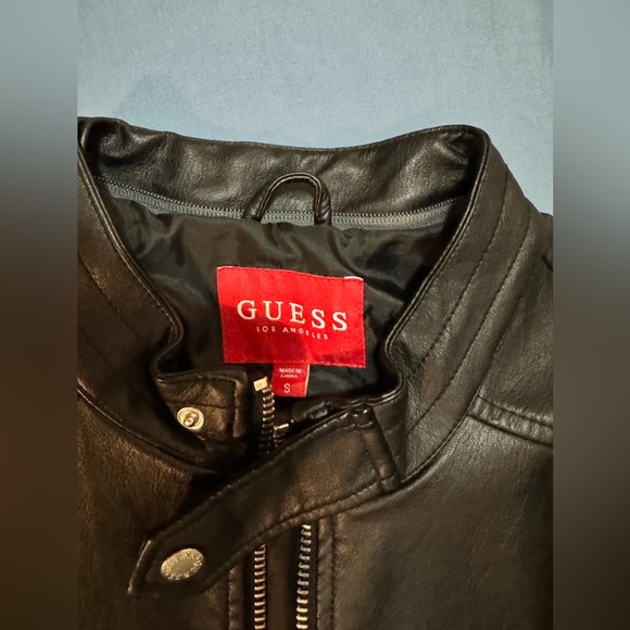 GUESS Brown Leather jacket - Picture 3 of 3